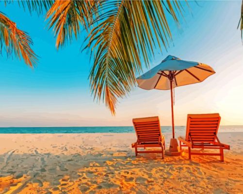 Bahamas Beach paint by numbers