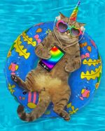 Cat Listening Too Music paint by numbers