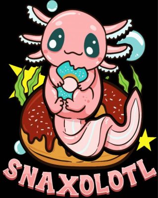 Axolotl Eating Donuts paint by numbers