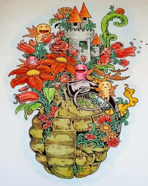 Fantasy grenade painting paint by number