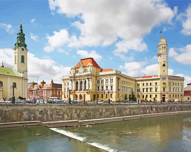 Oradea City Hall Nagyvarad paint by numbers