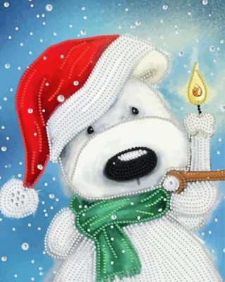 Christmas Puppy paint by numbers