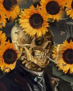 Sunflower Skull paint by numbers