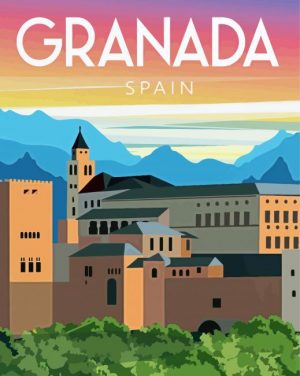 Alhambra Spain Poster paint by numbers
