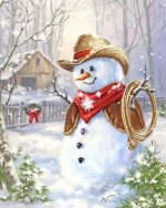 Cowboy Snow Man paint by numbers
