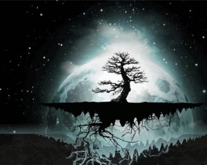 Moon And Tree paint by numbers