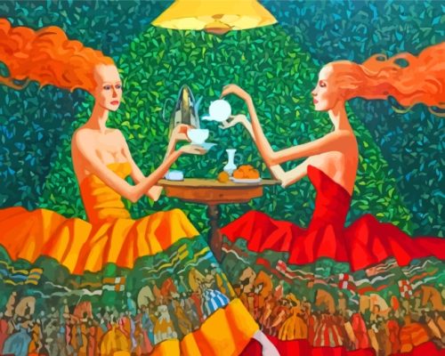 Two Ladies By Roman Zaslonov paint by numbers