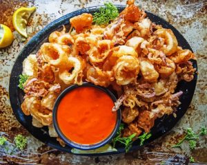 Tasty Calamari Dish paint by numbers