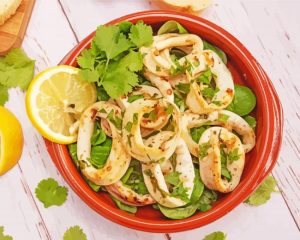 Calamari Food paint by numbers