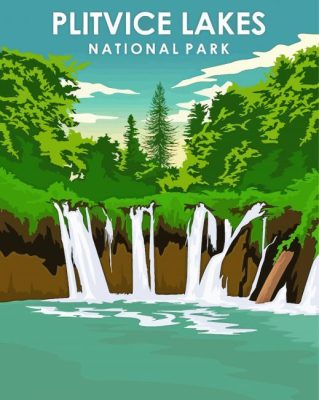 Plitvice Lakes National Park Poster paint by numbers 
