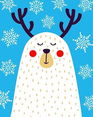 Snowflake Reinder paint by numbers