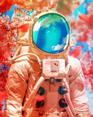 Floral Astronaut paint by numbers