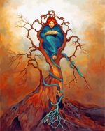 Lady In Tree paint by numbers