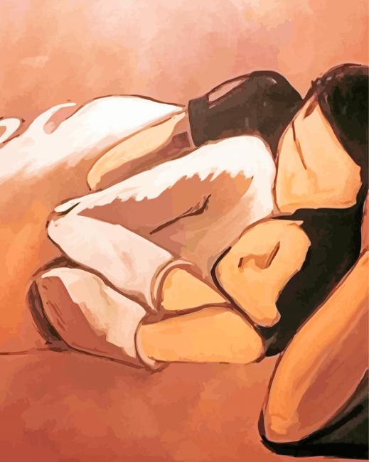Lovers Sleeping paint by numbers