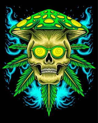 Mushroom Skull paint by numbers