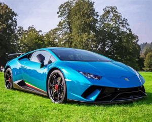 Blue Lambo Huracan paint by numbers