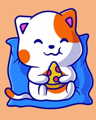 Cat Eating Pizza Paint By Number