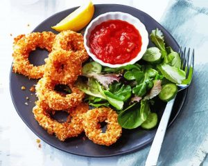 Tasty Calamari Dish paint by numbers