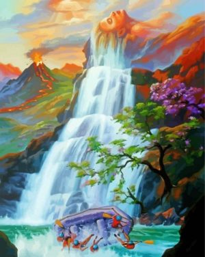 Woman Hair Waterfall paint by numbers