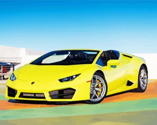 Yellow Lambo Huracan paint by numbers