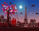 Couple In Paris paint by numbers