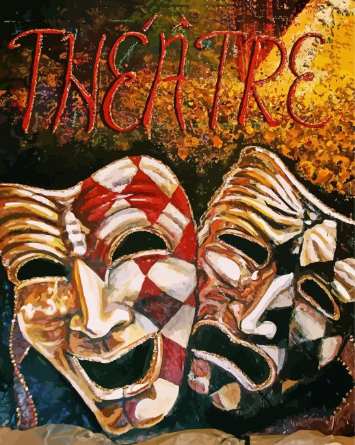 Comedy Drama Masks Art paint by numbers