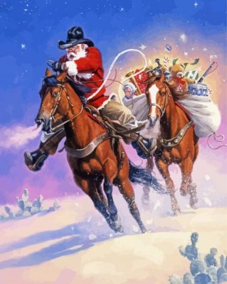 Cowboy Christmas paint by numbers