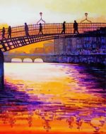 Halfpenny Bridge Dublin Sunset paint by numbers