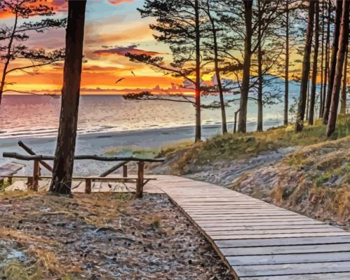 Jurmala Sunset paint by numbers