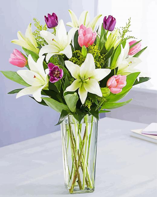 Lilies And Tulips paint by numbers