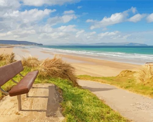 Longhouton Beach Alnmouth paint by numbers