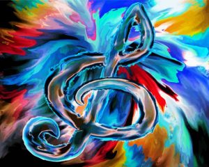 Abstract Musical Note paint by numbers