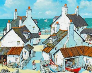 Aesthetic Fishing Village paint by numbers