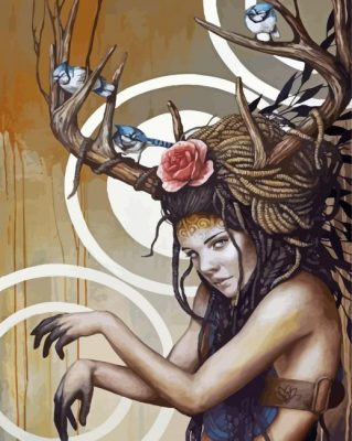 Deer Woman paint by numbers