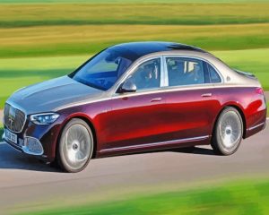 Red Mercedes Maybach S680 paint by numbers