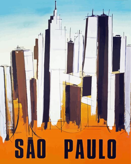 Sao Paulo Poster paint by numbers