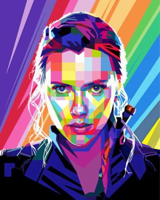 Scarlet Johansson Pop Art paint by numbers
