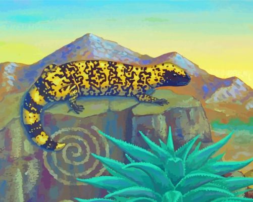 Gila Monster paint by numbers