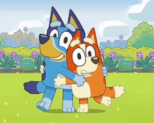 Bluey Cartoon Characters paint by numbers