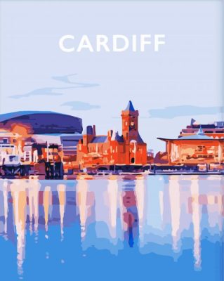 Cardiff City Skyline Poster paint by numbers
