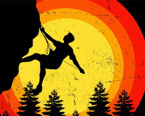 Mountaineer Silhouette paint by numbers