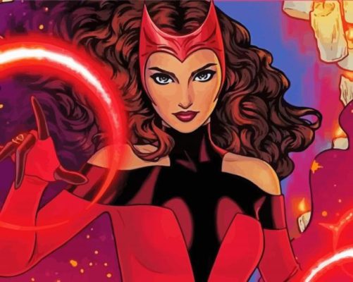 Aesthetic Red Witch paint by numbers