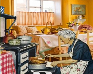 Vintage Grandma Baking paint by numbers