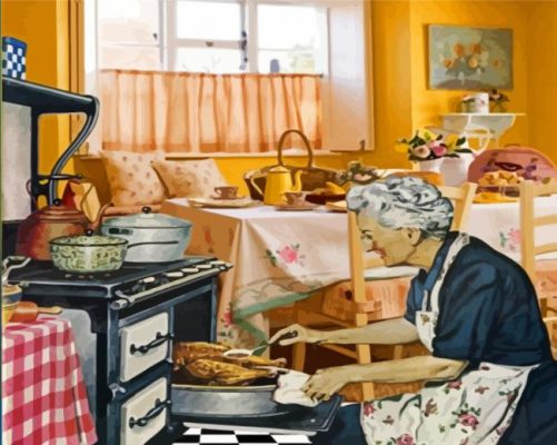 Vintage Grandma Baking paint by numbers