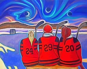 Women Hockey Art paint by numbers