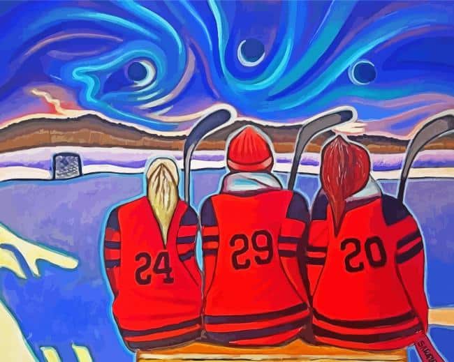 Women Hockey Art paint by numbers