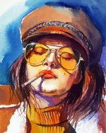 Aesthetic Smoke Girl paint by numbers