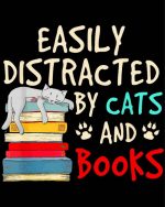 Easily Distracted By Books And Cats paint by numbers