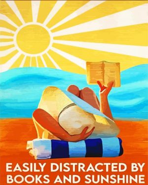 Easily Distracted By Books And Sunshine paint by numbers