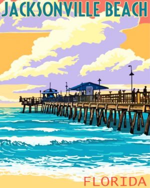 Jacksonville Pier Poster paint by numbers